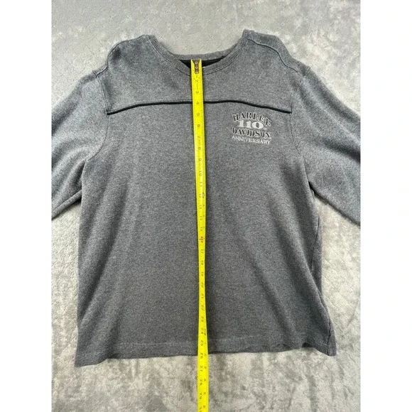 Harley Davidson 110th Anniversary Long Sleeve Sweatshirt Gray‎ XL - Picture 5 of 9